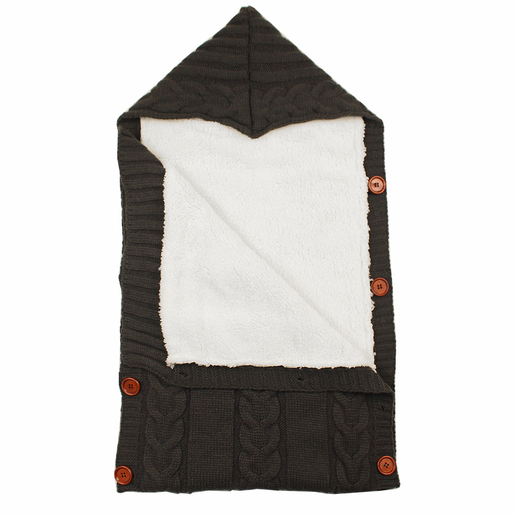 Warm Baby Blanket Knitted Newborn Swaddle Wrap Soft InfantSleeping Bag Footmuff Cotton Envelope For Stroller Accessories Blanket