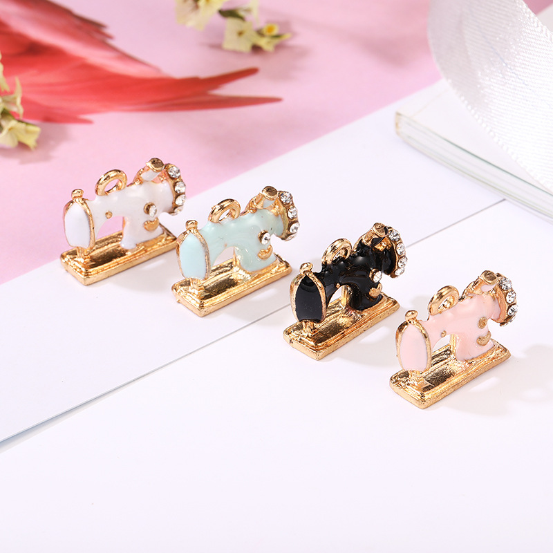 10 Pcs/package Simple Style Sewing Machine Alloy Enamel Inlay Jewelry Accessories display picture 2