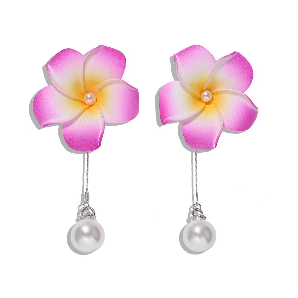 Explosion Models Flower Pearl Earrings New Earrings Passion Romantic Jewelry Accessories display picture 2