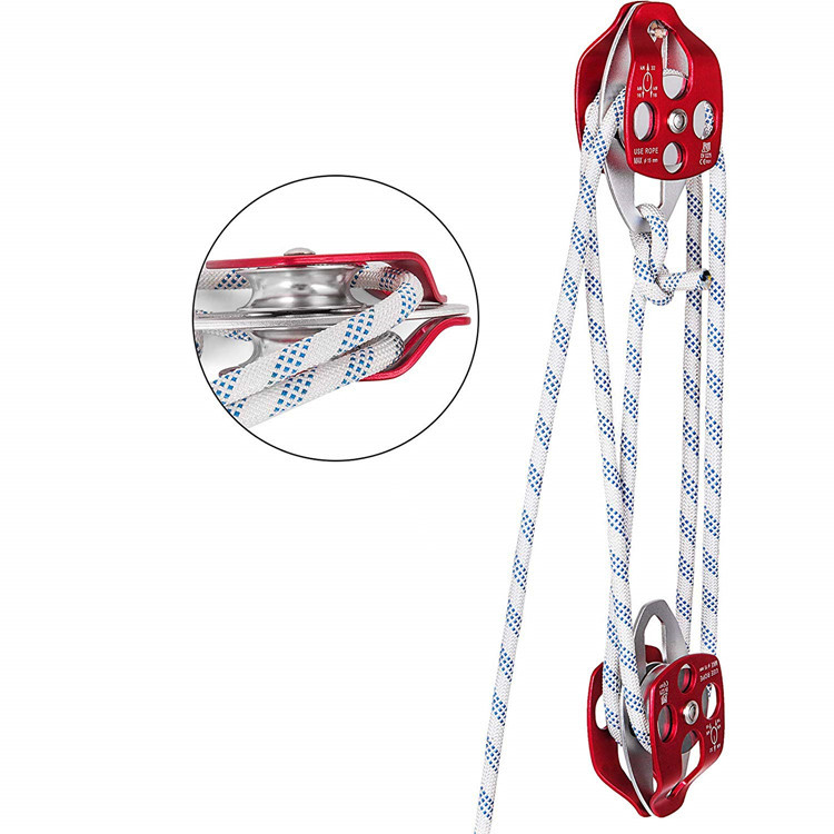 滑轮组合 双滑轮动力组合 攀岩硬件套件 省力上升组合滑轮上升器