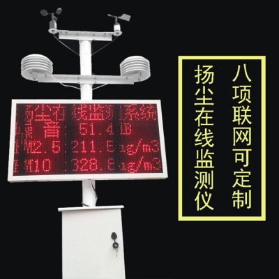 现货扬尘检测仪在线监测系统环境工地pm25粉尘扬尘大气噪音厂家|ru