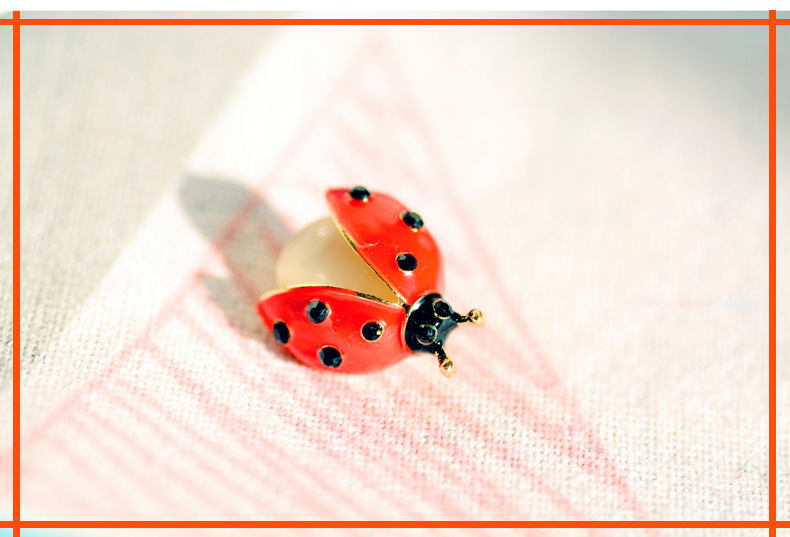 Daily Occasion Cute Pin Ladybugs Alloy Plating Inlay Rhinestones Cat's Eye Stone Unisex Brooches