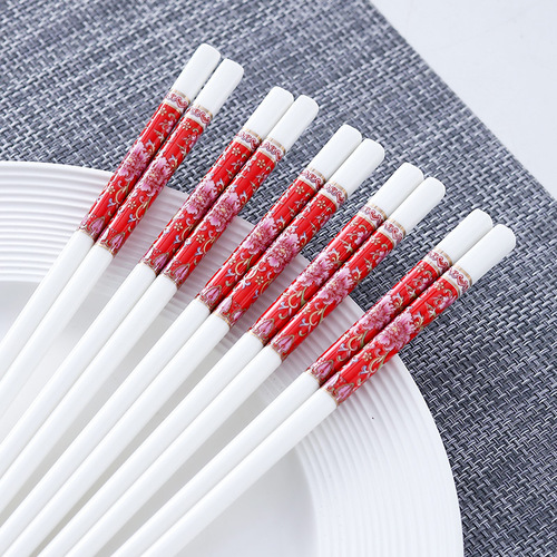 Wholesale Enamel Ceramic Chopsticks for Home Use, Gifting, High Temperature Resistant, Mold Proof Tableware Set of 5 or 10 Pairs