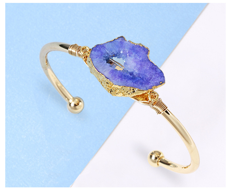 Bangle Classification Simple Style Irregular Geometric Natural Stone Copper Natural Stone Agate Bangle In Bulk