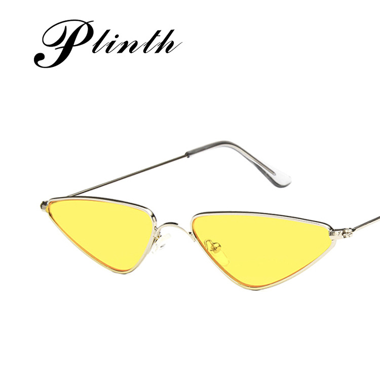 European and American New Retro small frame triangle glasses ins wind metal sunglasses cat's Eye Sunglasses Fashion Star