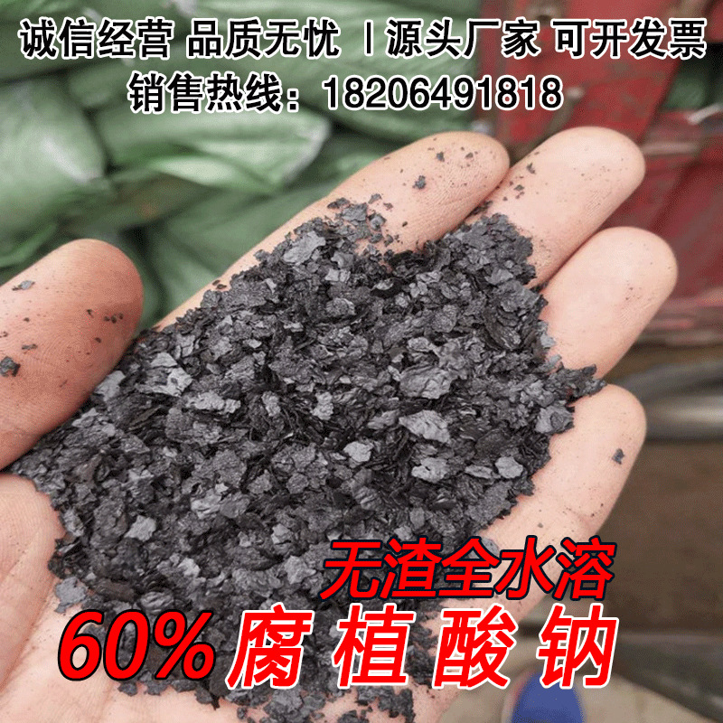 厂家厂家现货批发 二级60%片状腐植酸钠含腐植酸水溶性冲施肥水产养殖现货批发