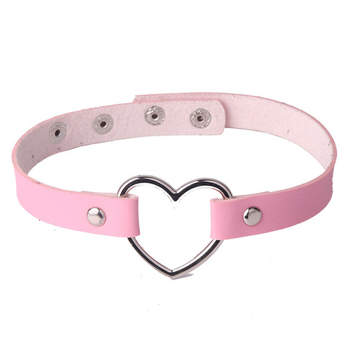 Manufacturer sells Japanese and Korean Harajuku soft girl large peach heart love-shaped necklace women's neck strap clavicle necklace short style