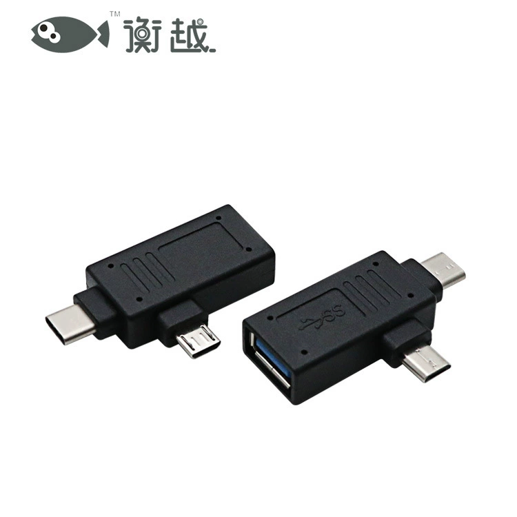 [USB 3.0 A‑M转Type-C+micro‑OTG 1/2 в 1 переходник, адаптер для телефона]