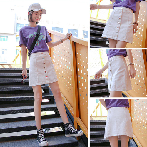 Spring Slimming A-Line Skirt - Instagram Viral High-Waisted Black Denim Short Skirt for Women