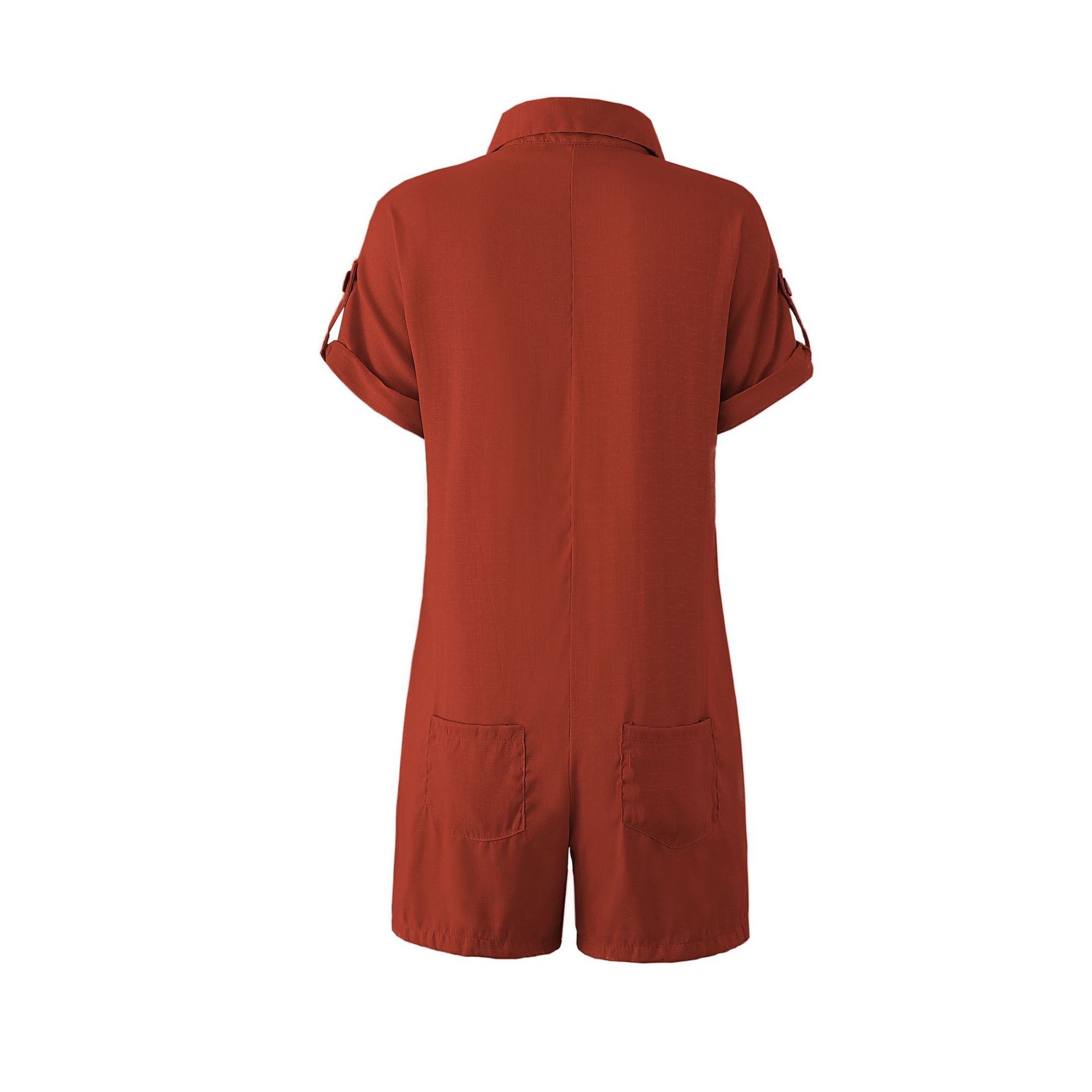 Jumpsuits Pants Type Women's Daily Casual Solid Color Shorts Button Jumpsuits