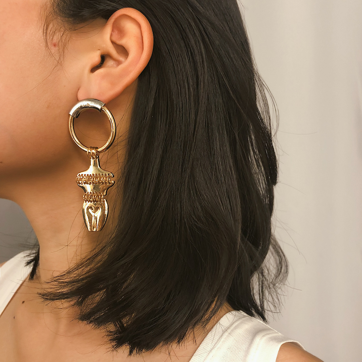 小众设计s925银针耳环女韩国气质高级感冷淡风短发个性耳钉耳饰潮-阿里巴巴
