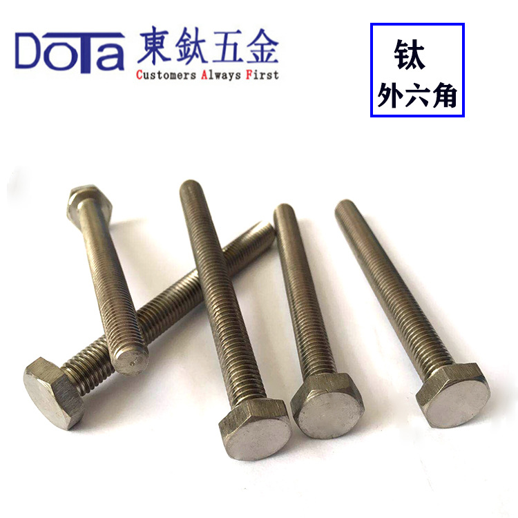 钛螺丝 钛螺丝外六角 钛螺栓 钛螺杆 钛合金螺丝M8M10M12非标