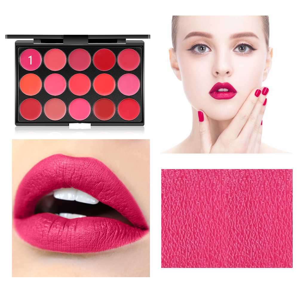 Fashion Matte Velvet Matte 15-color Lip Gloss Tray Waterproof Lipstick Tray display picture 16