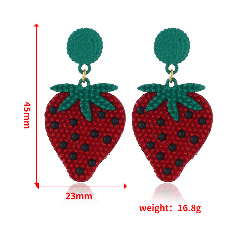 Watermelon Earrings Short Tassel Fruit Earrings Wholesale display picture 3