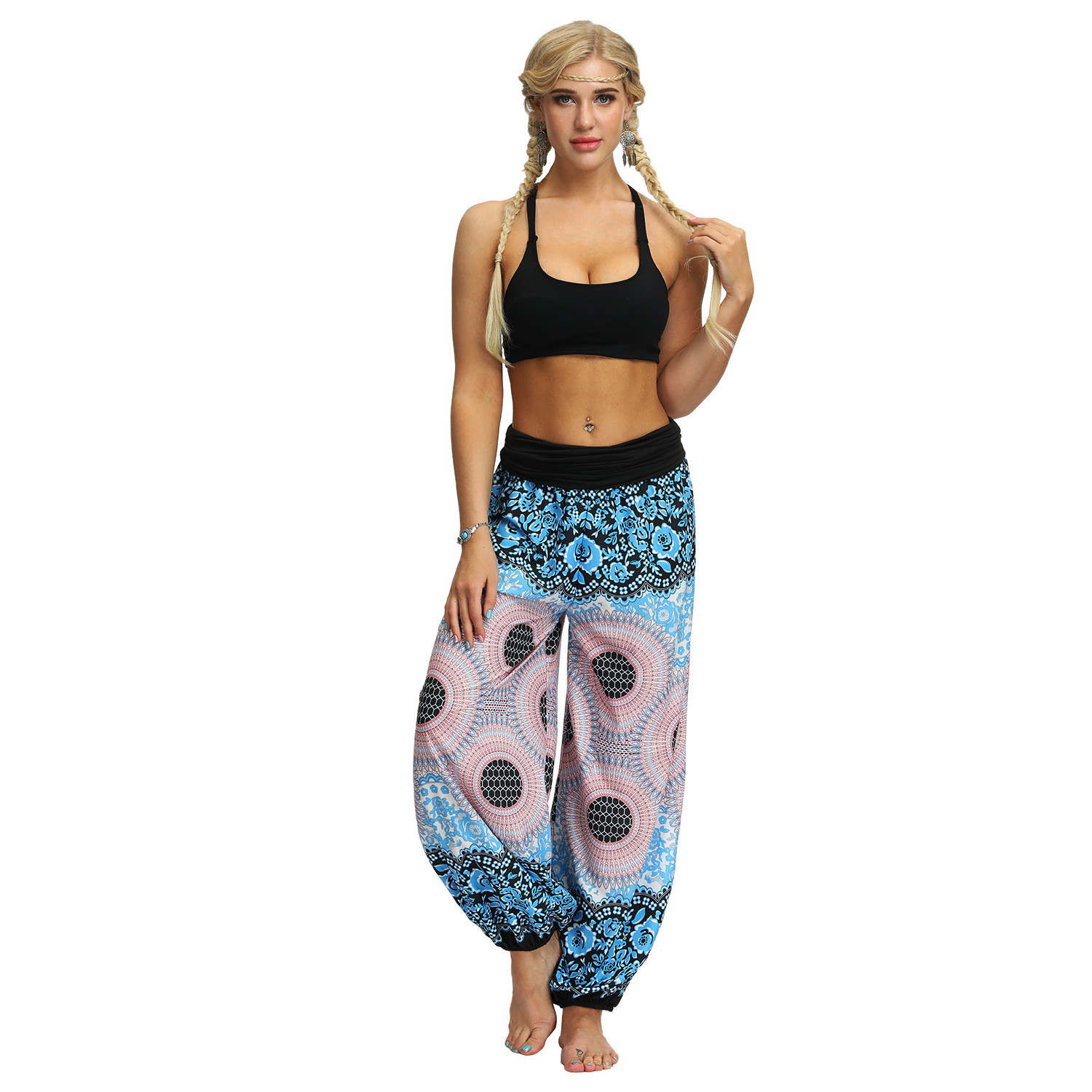 Printing Feather Fitness Yoga Casual Pants NSMDF67672