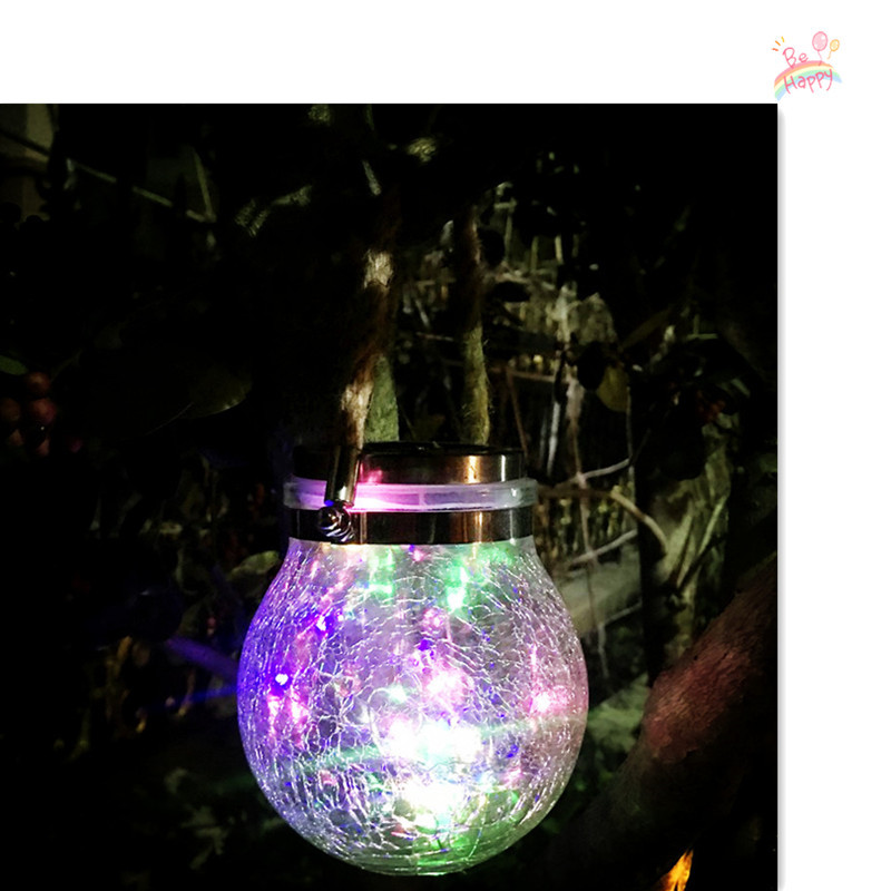 Cross-border outdoor solar glass bottle lamp, street lamp, copper wire lamp, crack solar outdoor special decoration, camping detail image 5