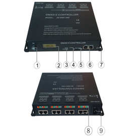 8端口输出 每口MAX带载170点 动画 图片播放 红外遥控DMX512主控