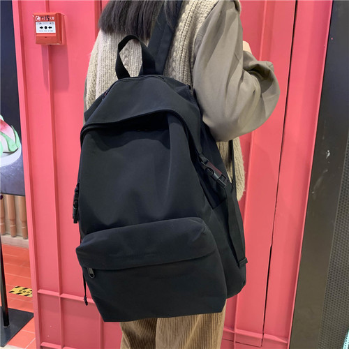 Vintage-style girls' school bag, Korean-style campus backpack in Yoyogi/ulzzang style—perfect for high school and college students, paired with a stylish canvas backpack.