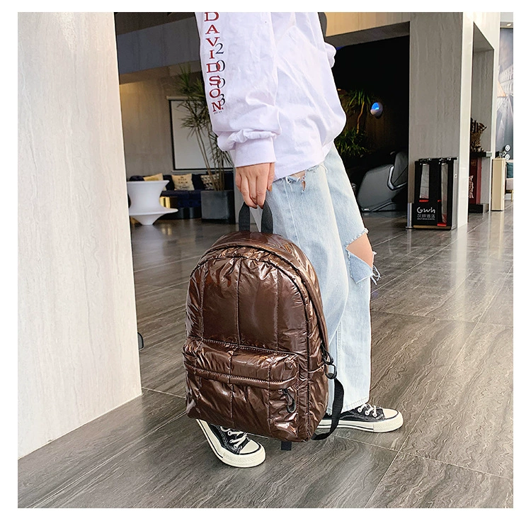 stylish and comfortable backpacks Winter Warm Ultra-Light Fluffy Space Women's Backpack Glossy Nylon Female Travel Bag Quilted School Backpack for Girls Teenager stylish rucksack