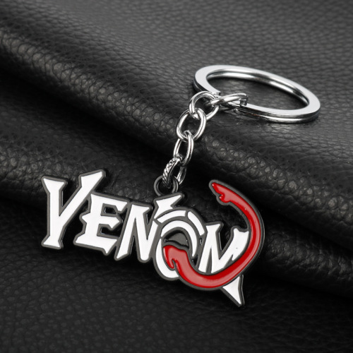 Movie peripheral Venom keychain black Spider-Man alloy car keychain bag pendant wholesale