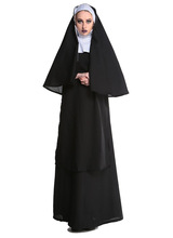 萬聖節角色扮演修女服裝黑色牧師服瑪利亞神父修女服角色扮演服