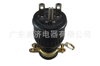 美标 美规 美式引挂式直式 橡胶灯饰电源插头 LK7006