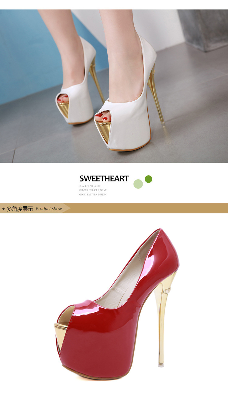 fashion open toe plain color golden heels NSSO59588