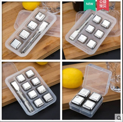 Metal ice cubes stainless steel for whiskey