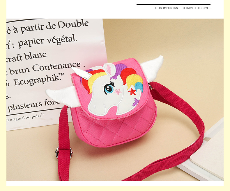 Nueva Bolsa De Bebé De Jardín De Infantes Bonita Bolsa De Unicornio De Dibujos Animados Para Niños Mini Bolsa De Mensajero display picture 6