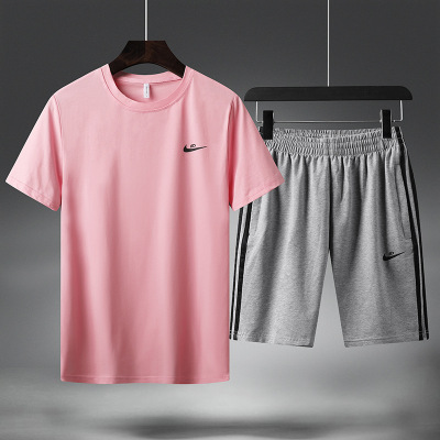 推荐大牌百年英伦95纯棉短袖短裤男大码运动套装|ru