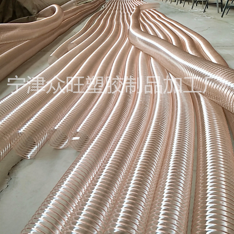 木工吸尘PU聚氨酯风管透明钢丝通风软管木工封边机刨边机吸尘管