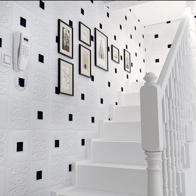 3d立體自粘牆貼牆面軟包泡沫牆紙天花吊頂星星款防水壁紙磚紋牆貼