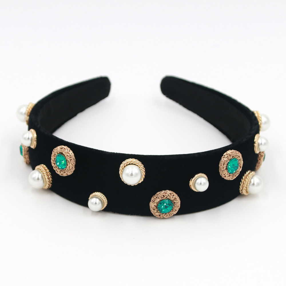 Hot Selling Fashion Crystal Clear Pearl Metal Headband display picture 10