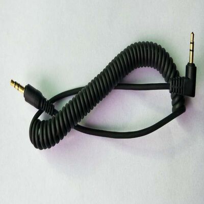 厂家批发适用安卓苹果手机摄影录音3.5三转四麦克风线弹簧音频线|ru