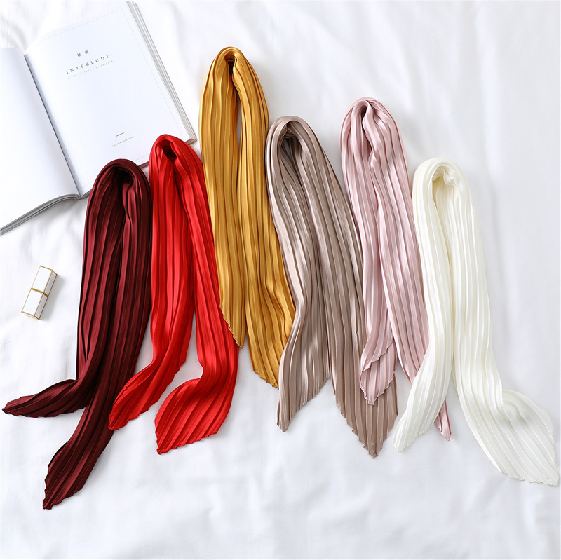 Women's Elegant Solid Color Satin Silk Scarves display picture 1