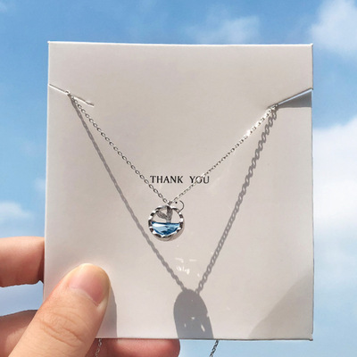 s925 Sterling Silver Necklace woman Korean Edition Mermaid foam Clavicle chain student Japan and South Korea Simplicity originality Like a breath of fresh air