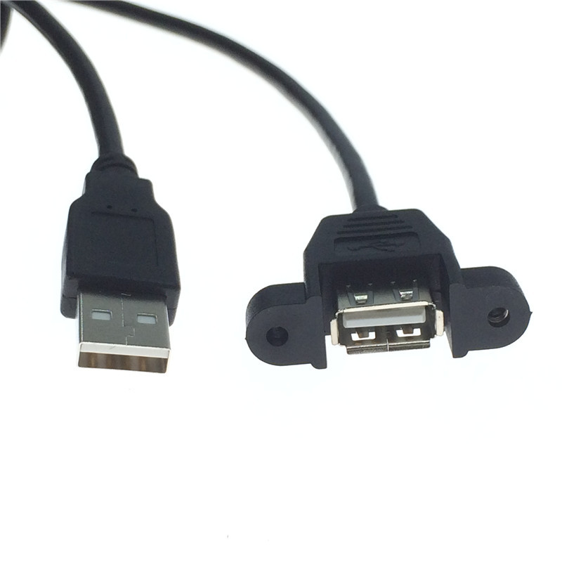 打印机电脑usb延长线公对母数据线usb2.0带耳朵螺孔固定o.3米-5米