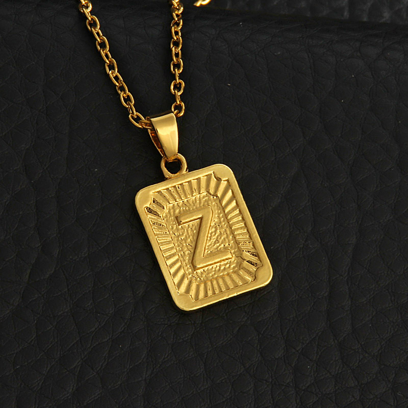 fashion gold medal square letter necklace wholesalepicture20