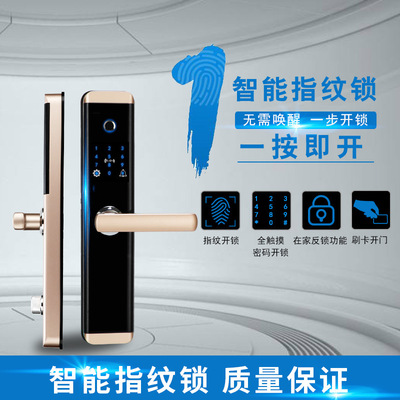 【厂家】2019新款指纹锁电子密码手机APP智能锁模内注塑防盗门锁|ms