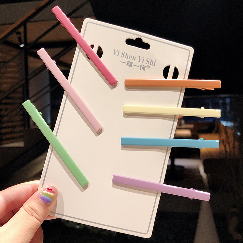 New Fashion Candy Color Word Clip Color Hollow Side Clip Love Heart Cheap Hairpin Wholesale display picture 15