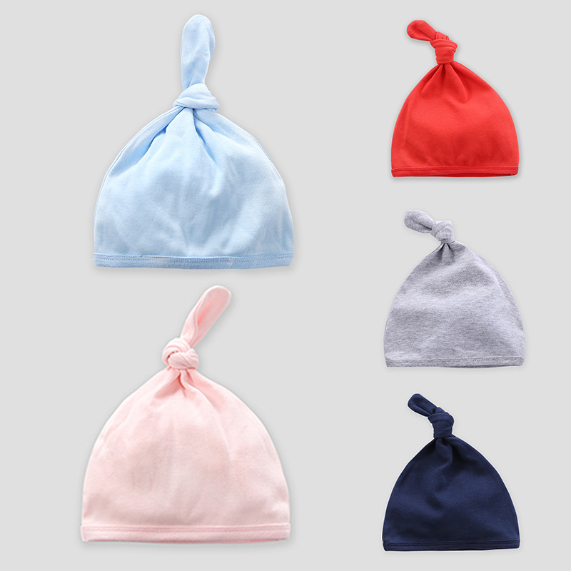 棉质婴儿单层帽子新生儿胎帽 春夏薄款初生宝宝儿套头无骨帽子