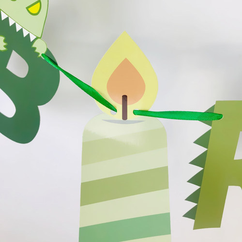 Hot selling dinosaur happy birthday la Hua La flag dinosaur banner forest theme party decoration bunting