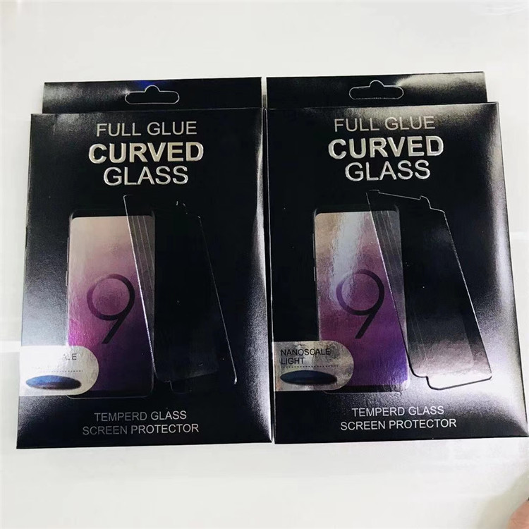 适用S9/S9Plus液态UV曲面钢化膜包装盒挂钩折叠纸盒吸塑托包装盒