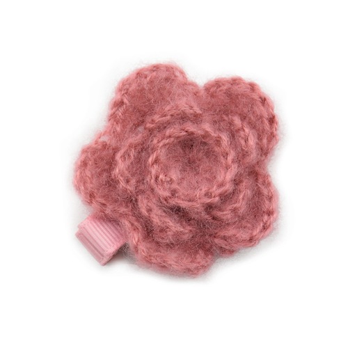 European and American-style children's hair clips: Wool-knit flower hairpins, baby camellia hair accessories, handmade headwear, girls' accessories