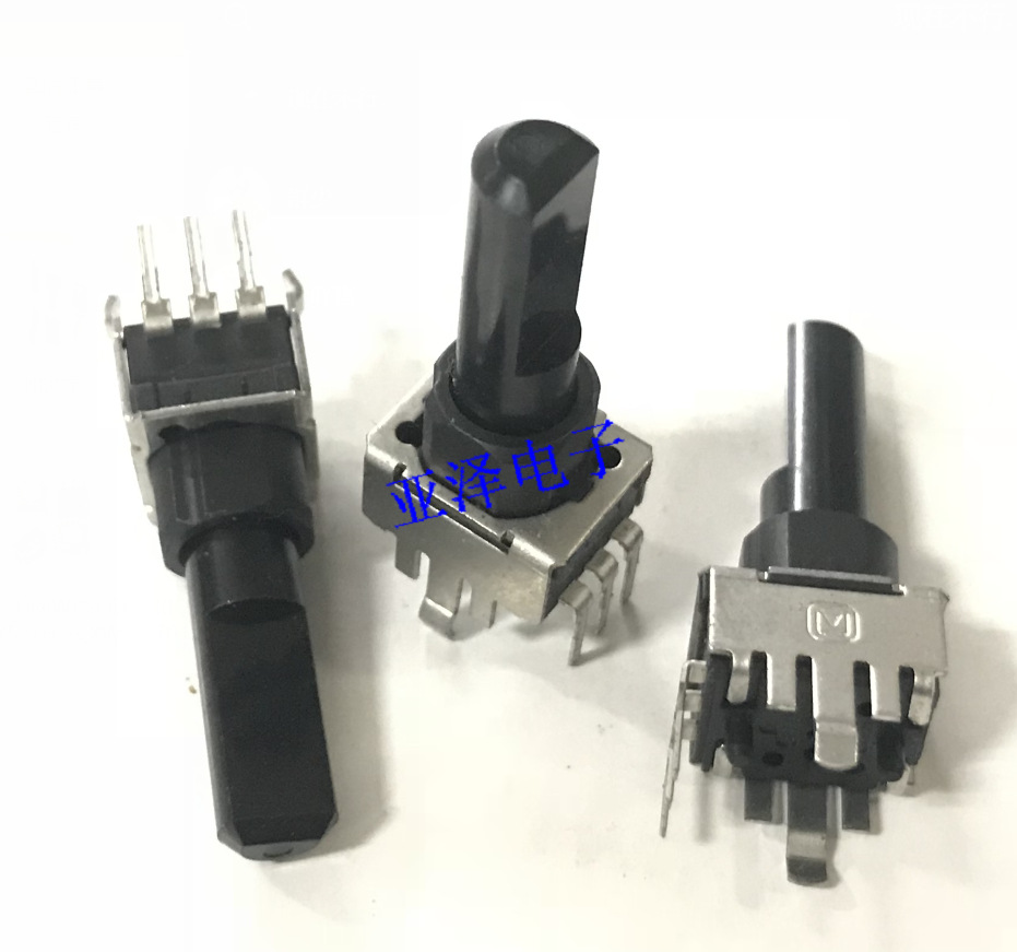 日本松下RK09型电位器B10K带中点轴长21MM功放3脚位音量电位器