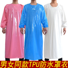 Food-grade TPU waterproof and oil-resistant acid and alkali-resistant coverall stone slaughter work food factory long-sleeved apron overalls