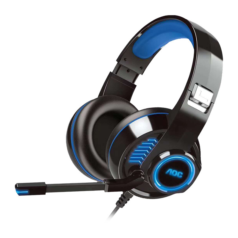 Guanjie AOC Subwoofer Headset Luminous Computer pc Eating Chicken LOL E-Sports Headset Game AV Headset