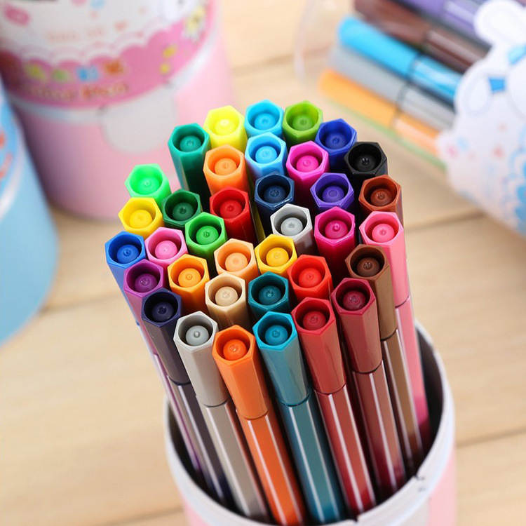 12色24色36色绘画美术水彩笔学生儿童无毒可水洗套装文具彩色笔|ru