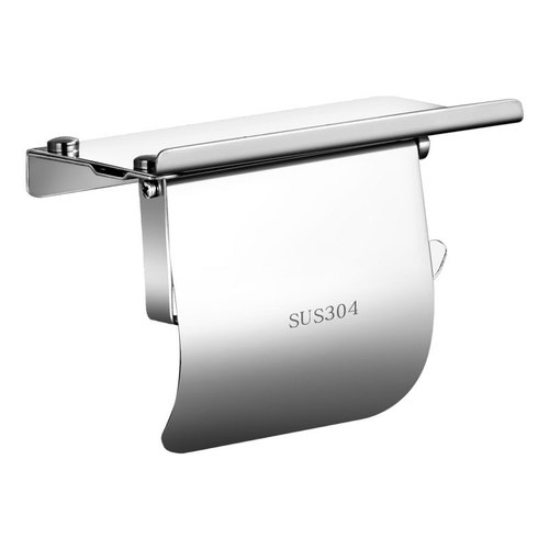 304 stainless steel bathroom paper towel holder hotel bathroom mobile phone holder toilet paper holder wall-mounted punch-free roll paper holder