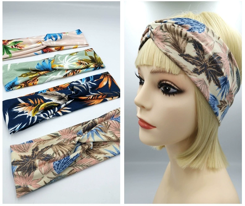 Knitted ethnic elastic headband, European style, ethnic style, direct factory sales